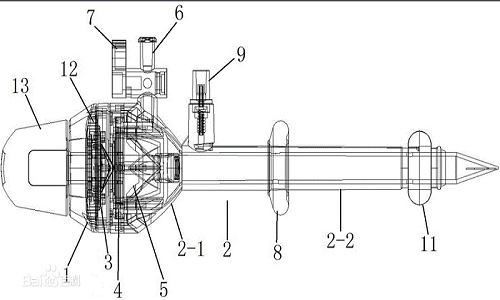 Schema tehnică a trocarului laparoscopic